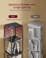 VASAGLE 4-Tier Corner Rotating Bookshelf with Bookends in Black VASAGLE