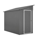 LZbeiteM Shed Lean to Storage Shed, Outdoor 4' x 8' Metal Wall Side Storage Sheds & Outdoor Storage, Garden Storage Cabinet for Backayrd, Patio and Outdoor Use,Grey LZBEITEM