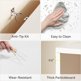 LITTLE TREE 70.8-Inch Modern Bookshelf, 5-Tier Freestanding Tall White Bookshelf, Large Open Bookcase with Storage, Large Book Shelf for Office, Home, or Classroom (White and Walnut) LITTLE TREE