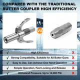 AKEOIL Grease Gun Coupler, Grease Joint Fittings, 12000PSI High Pressure Grease Nozzle Fittings, Compatible With All 1/8" NPT Grease Guns, For greasing all machinery and equipment filling Akeoil