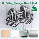 QHMCHLDZ Adhesive Shower Caddy, 2 Pack Corner Bath Organizer, Rustproof Stainless Steel Shower Shelves with Large Capacity, No Drilling Shelves for Bathroom Storage, Home, Kitchen Decor QHMCHLDZ