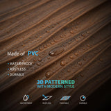 Art3d Walnut Large PVC 3D Wall Panels for Interior Wall Décor, Drop Ceiling Tile 2x4, 3D Textured Wavy Wall Panels Decorative, Pack of 6 Tiles(47.2"×23.6") Art3d