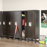 MIIIKO Metal Storage Locker Cabinet with 1 Door, 18“ Deep Lockers with Hanging Hooks, Clothes Locker for School, Bedroom, Home Office, Gym and Changing Room MIIIKO