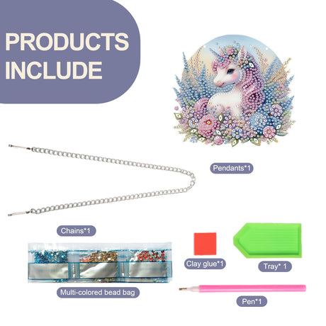 TDFERAN Diamond Painting Pendant Unicorn DIY Diamond Art Ornament Kits Arts and Crafts for Adults Gem Art Hanging for Wall Home Window Decor Paint by Numbers for Abults Painting Art Work TDFERAN