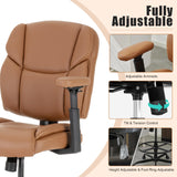 Okeysen Drafting Chair Standing Desk Chair, 500 LBS Leather Big and Tall Office Chair with Adjustable Armrests & Foot Ring, Modern Tall Desk Chair with Mid Back, Swivel Rolling Drafting Stool. Okeysen