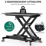 YITAHOME 49 Inch Professional Electric Dog Grooming Table, w/Leveling Wheels Grooming Table for Dogs at Home, w/Aluminum Large Dog Grooming Station, Anti Slip Tabletop & Tool Organizer Black YITAHOME