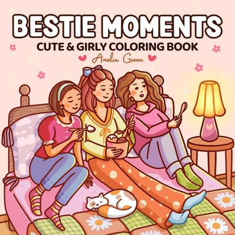 Bestie Moments: Coloring Book for Adults and Teens Featuring Cute & Girly Scenes for Relaxation Amelia Green