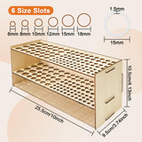 HESHUYU Wooden Paint Brush Holder 105 Holes Paintbrush Holder Organizer Paint Brush Stand Rack with Silicone Rings for Pens Pencils Artist HESHUYU