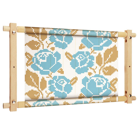 Needlepoint Embroidery Tapestry Scroll Frame Cross Stitch Frame Wooden Needlepoint Stretcher Wood Needlework Quilting Hoop Stand Stitching Holder Tool for Sewing, 12 x 21 Inch Yookeer
