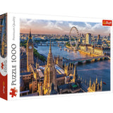 Trefl London 1000 Piece Jigsaw Puzzle Red 27"x19" Print, DIY Puzzle, Creative Fun, Classic Puzzle for Adults and Children from 12 Years Old Trefl