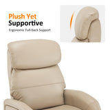 MCombo Dual Motor Power Recliner Chair for Adults, Modern Faux Leather Electric Swivel Recliner with USB Charging, Heavy Duty Adjustable Lounge Chair for Living Room & Bedroom 4610 (Beige) MCombo