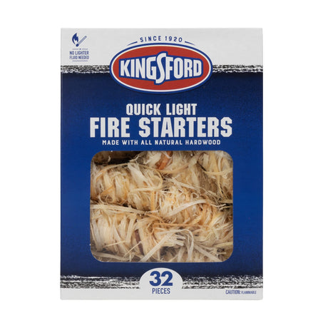 Kingsford Quick Light Fire Starters | Wooden Fire Starters Made with All Natural Hardwood for Grilling, Campfires, & Outdoor Fireplaces | 32 Count Fire Starter Rolls Kingsford