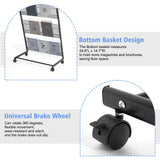 lesolar Floor-Standing Magazine Rack 4-tier Newspaper Holder Book Display Shelf Brochure Display Stand Floor Suitable for Exhibitions Shopping Malls Hospitals Offices School (Black) lesolar