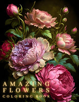 AMAZING FLOWERS – A Unique Coloring Book for Adults: Relax with 50 Beautiful Floral Designs and Patterns. Perfect as Gift for Adult, Women, Girls, ... Find Relaxation & Stress, Anxiety Relief Majosta