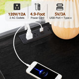 LOAKEKEL Night Stand, Tall Nightstand Set of 2 with Charging Station, Black Dresser for Bedroom with 4 Drawers, LED End Tables with USB Ports and Outlets, Bedside Table with Storage Bins, HNS034BK LOAKEKEL