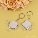 Framendino, 6 Pack Sublimation Compact Mirror Blanks Pocket Folding Mirror Keychain Double Sided for Purse Square Round Framendino
