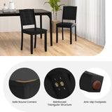 Giantex Wood Dining Chairs Set of 2, Modern Kitchen Chairs w/Rubber Wood Legs, Curved Backrest, Farmhouse Diner Chairs, Wooden Armless Side Chairs for Home Dining, Restaurant, Load 400 LBS, Black Giantex