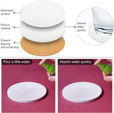 Ceramic Tile for Crafts Coasters, 24 Pack White Tiles Unglazed 4 Inch with 24 Pack Cork Backing Pads Includes Square and Round Ceramic Coasters for DIY Arts Craft Project Coasters (24) HawHawToys