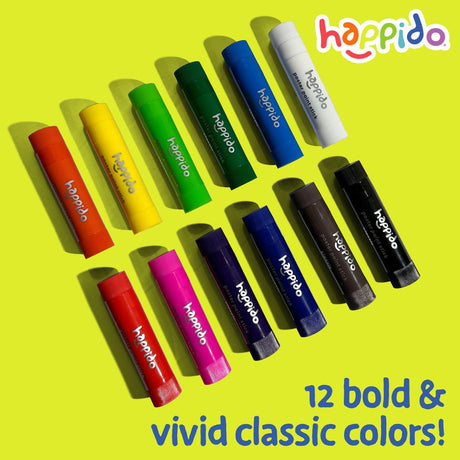 International Arrivals Happido Dual Tip Color Changing Markers for Kids, Set of 12 & Happido Set of 12 Twistable Tempera Paint Sticks For Kids & Shrink-Its! 28 PC DIY Shrinking Art Kit International Arrivals