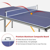 AOKUNG Mid-Size Table Tennis Table Foldable & Portable 6ft Ping Pong Table Set, 2 ping-Pong Bats and 3 Balls, Available Indoors and Outdoors AOKUNG