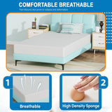 Ruesleag 8 Inch Mattress Gel Memory Foam Hybrid Mattress in a Box Pressure Relieving Cooler Sleep Supportive Bed-in-a-Box Removable Soft Cover,White Twin Size Ruesleag