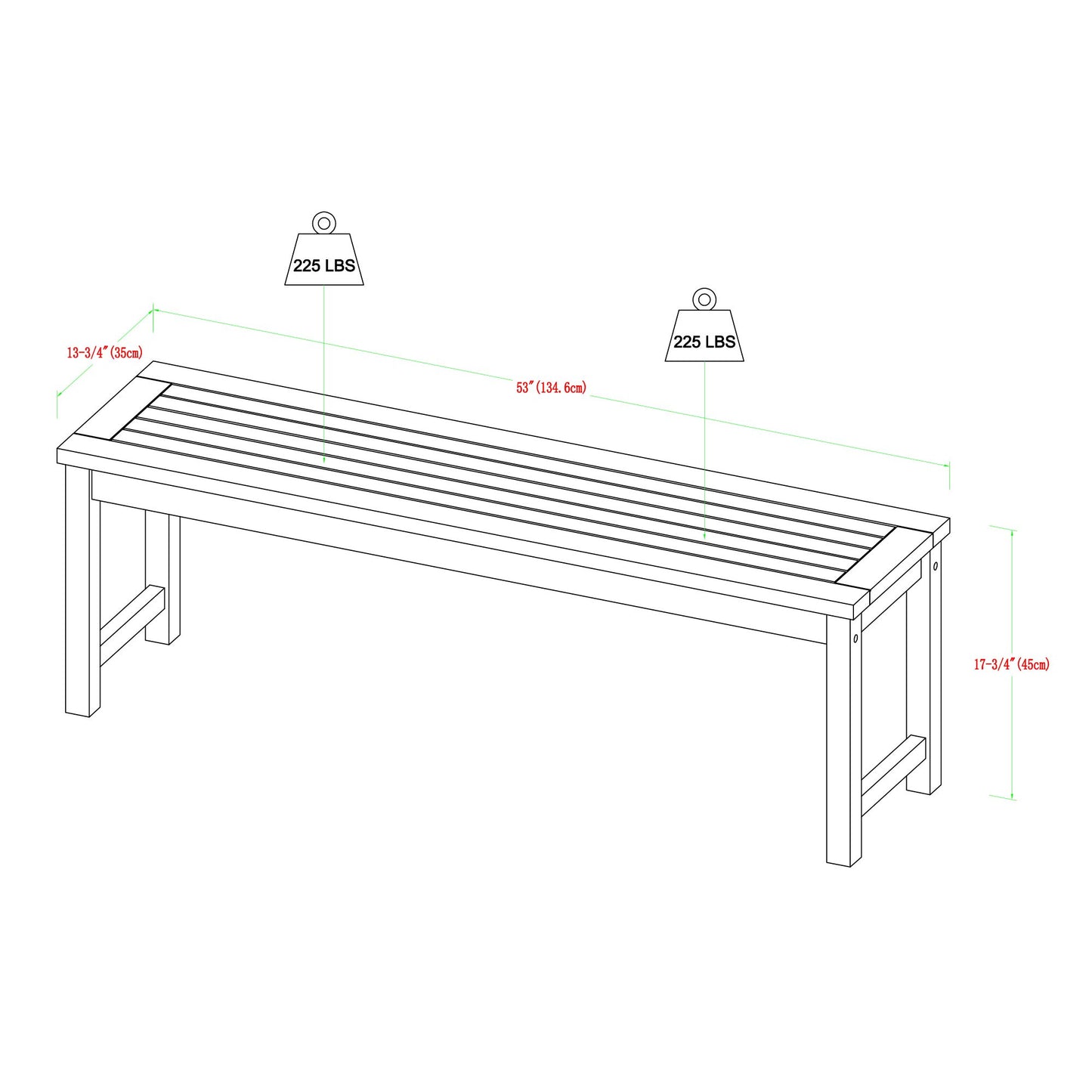 Walker Edison Dominica Contemporary 3 Piece Slatted Acacia Wood Outdoor Dining Table and Bench Set, Set of 3, Dark Brown - WoodArtSupply