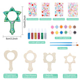 WEBEEDY 12 Sets Wooden Princess Mirror Craft Kit to Paint and Decorate, Mini Mirror Arts and Crafts Activities for Princess Parties, Projects or Home Crafting WEBEEDY