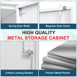 MIIIKO Metal Storage Cabinet with Lock, 72” Steel Storage Cabinet with 2 Doors and 5 Adjustable Shelves, for Office, School, Pantry and Kitchen MIIIKO