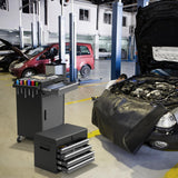 Goplus Tool Chest, 5 Drawers Rolling Tool Cabinet with Detachable Top Toolbox, Universal Lockable Wheels, Lock Bar, Protective Liner & Tool Rack, Metal Tool Storage Cart, Tool Box for Garage Workshop Goplus