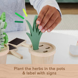 Fisher-Price Preschool Toy Wooden Herb Garden and Tools Playset, 12 Wood Pieces for Pretend Play Kids Ages 3+ Years Fisher-Price