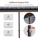 Domi 8x12FT Lean to Gazebo, Outdoor Hardtop Wall Mounted Gazebo with Sloping Galvanized Steel Roof, Aluminum Frame Mounted Gazebo with Netting and Curtain Included for Deck, Porch, Backyard domi outdoor living