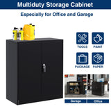 Aobabo Lockable Metal Storage Cabinet with Adjustable Shelves,Office File Cabinet for Secure Storage with 2 Doors,Black,Assembly Required Aobabo