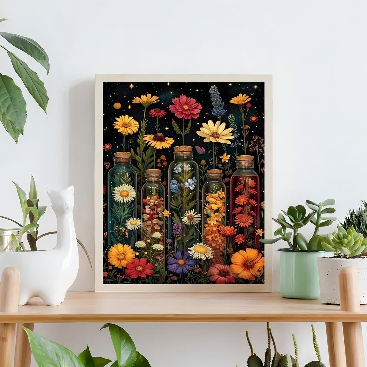 cewlonp Flowers Paint by Number for Adults-DIY Acrylic Oil Painting Adults Paint by Numbers Flowers,Paint by Numbers Kits for Gift Home Wall Decor 16x20inch cewlonp
