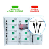 Bpatoimsx Secure and Convenient 12 Bays Cell Mobile Phone Steel Locker with Charger Charging Station Cabinet and key lock White - Ideal for Students and Employees Bpatoimsx