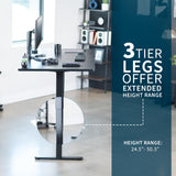 VIVO Electric Height Adjustable 71 x 36 inch Memory Stand Up Desk, Black Table Top, Black Dual Motor Frame with Preset Controller, 2B Series, DESK-KIT-2B7B-36 VIVO