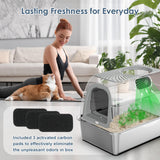 Stainless Steel Top Entry Litter Box with Dog-Proof, Hooded Stainless Steel Litter Box with Filter Lid & Scoop for Low Tracking, Enclosed Cat Litter Boxes for Anti-Leakage Metal Litter Pan suzzipaws