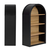 HIUU Black Arched Bookshelf,Modern Short Bookcase,Mid-Century Modern Curved Book Shelf,Arched Display Cabinet with Open Shelf for Bedroom, Living Room HIUU