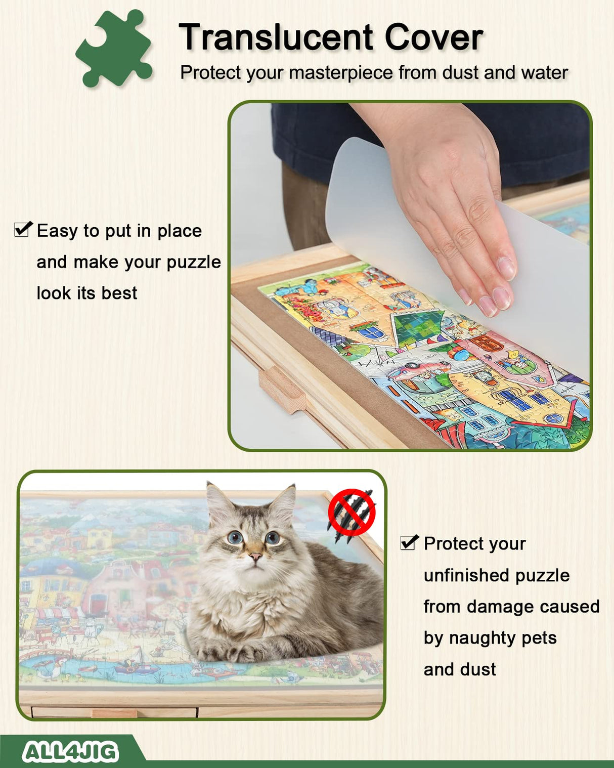 ALL4JIG 2000 Pieces Rotating Puzzle Board with 6 Drawers and Cover,29.6"x41.3"Portable Wooden Jigsaw Puzzle Table for Adults,Lazy Susan Spinning Puzzle Boards Birthday Gift for mom ALL4JIG