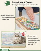 ALL4JIG 2000 Pieces Rotating Puzzle Board with 6 Drawers and Cover,29.6"x41.3"Portable Wooden Jigsaw Puzzle Table for Adults,Lazy Susan Spinning Puzzle Boards Birthday Gift for mom ALL4JIG