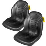 VEVOR Universal Tractor Seat Replacement 2 Pcs Compact High Back Mower Seat, Black Vinyl Forklift Seat, Central Drain Hole Skid Steer Seat with Mounting Bolt Patterns of 8" x 11.5" & 11.25" x 11.5" VEVOR