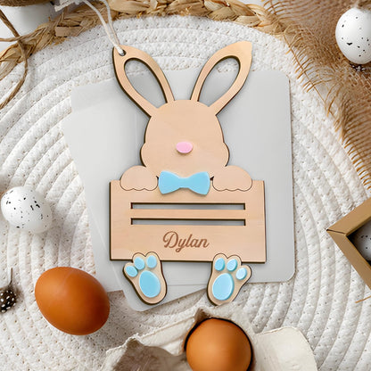 Easter Personalized Money Gift Holder - Bunny Money Holder Easter Gift Card Money Holder for Boys Girls, Hanging Easter Gift Card Holder Gifts - WoodArtSupply