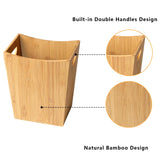 LIANTRAL Bamboo Trash Can Wastebasket, 2 Gallon Small Bathroom Garbage Can Bamboo Waste Basket Trash Container Recycling Bin for Bathroom, Bedroom, Living Room, Office, Kitchen LIANTRAL