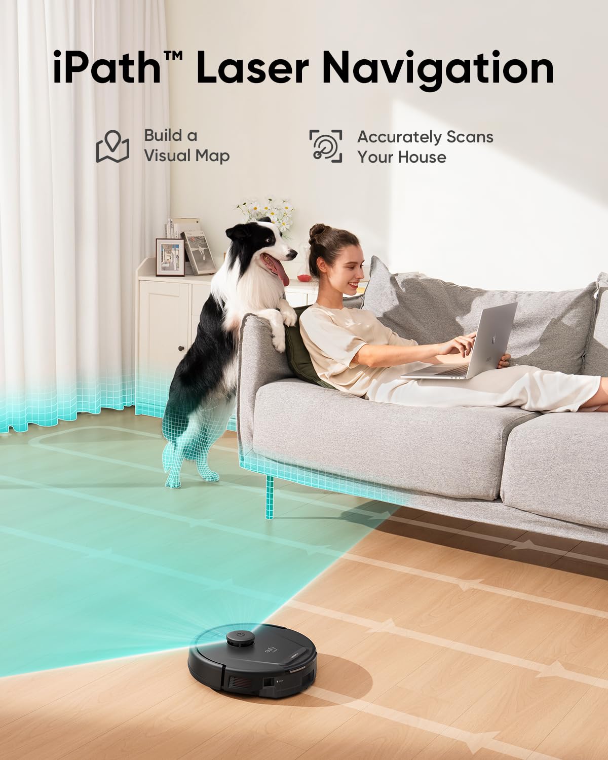 eufy L60 Robot Vacuum, Ultra Strong 5,000 Pa Suction, iPath Laser Navigation, for Deep Floor Cleaning, Ideal for Hair, Hard Floors eufy
