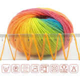 2 Skeins Rainbow Soft Yarn 100% Wool Gradient Multi Color Yarn for Crocheting Knit Total Length 180m×2(196yds×2,50g×2)-11 NICEEC