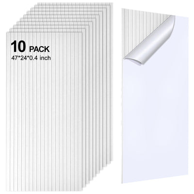 10 Packs Acoustic Panels,Large 47" X 24" X 0.38" Soundproof Wall Panels,Self-adhesive Sound Absorbing Dampening Panel,Sound Proof Panels for Walls Home Studio and Office(White)