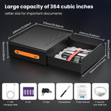 EAMIRUO Smart Gun Safe - Biometric Gun Safe for 2-4 Pistols Quick Access Handgun Safe with Fingerprint/Keypad/Key/App Control, Pistol Safe for Nightstand Bedside Home Office（Black) EAMIRUO