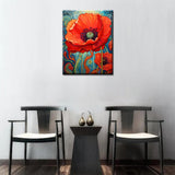 Tucocoo Red Poppy Paint by Bumbers for Adults Abstract Poppy DIY Paint by Numbers Acrylic Paint Canvas Graffiti Red Flowers Abstract Red Flower Scenery Painting Kits Art 16x20 Inch（Without Frame） Tucocoo