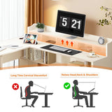 White L Shaped Desk with 3 Drawers, 60 inch White Executive Desk with Drawers and Power Outlet, White L Shaped Desk with File Cabinet, Corner Computer Desk with Moveable Hutch for Bedroom MaverickFurni