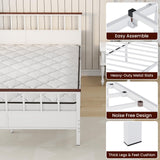 VOPEAK Farmhouse Full Size Bed Frame with Headboard and Footboard, Metal Bed Frame, Wood Platform Bed Frame Full Size with Under Bed Storage, Strong Metal Slats Support, No Box Spring Needed, Full VOPEAK