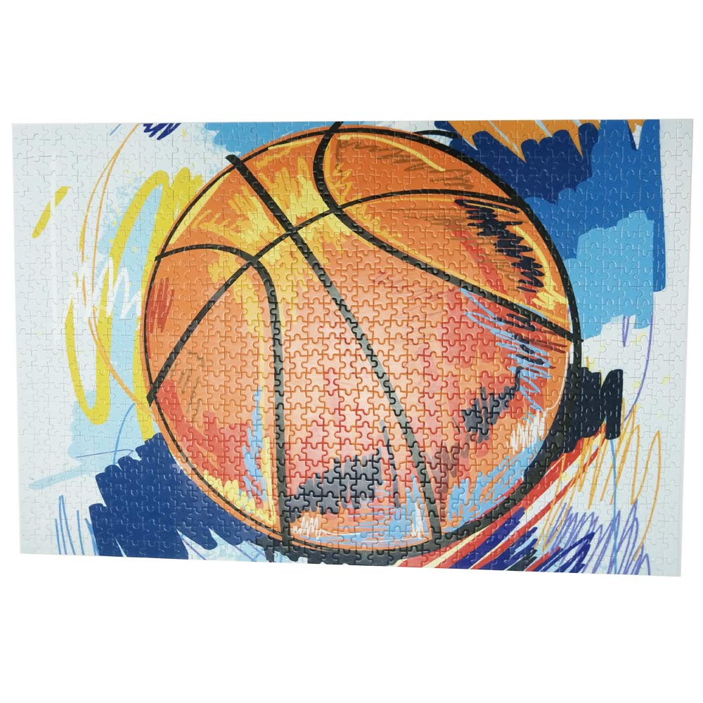 Usotob 1000 Piece Jigsaw Puzzles for Adults and Children, Sports Basketball Puzzles Thick, Sturdy Pieces - Perfect for Family Fun usotob